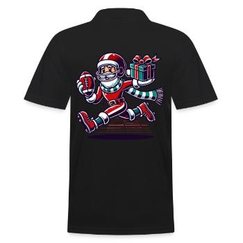 Père Noël jouant au football avec cadeau - Polo Homme - noir - Dos - Kai (181cm)