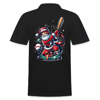 Père Noël jouant au baseball Motif - Polo Homme - noir - Dos - Kai (181cm)