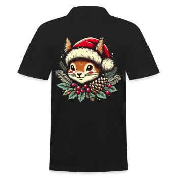 Noël festif écureuil Vintage - Polo Homme - noir - Dos - Kai (181cm)