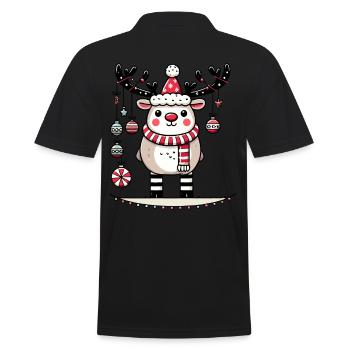 Mignon renne avec des boules de Noël - Polo Homme - noir - Dos - Kai (181cm)