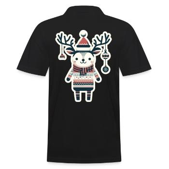 Look renne vintage de Noël - Polo Homme - noir - Dos - Kai (181cm)
