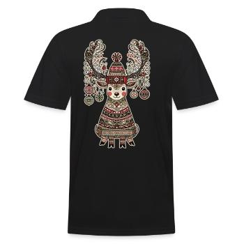 Christmas vintage reindeer in the - Men's Polo Shirt - black - Back - Kai (181cm)