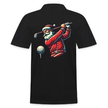 Santa Claus golfing - Men's Polo Shirt - black - Back - Kai (181cm)