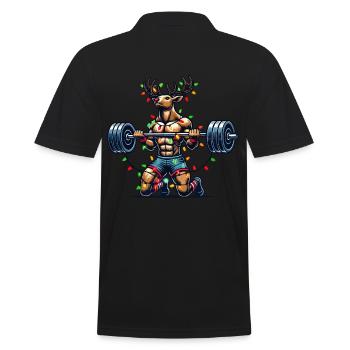Noël Bodybuilder Renne Force - Polo Homme - noir - Dos - Kai (181cm)