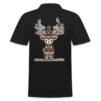 Christmas reindeer magic for festives - Men's Polo Shirt - black - Back - Kai (181cm)