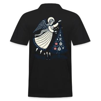 Vintage Angel Christmas Ornaments Aesthetics - Men's Polo Shirt - black - Back - Kai (181cm)