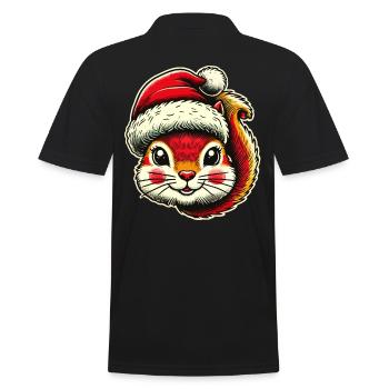Merry Squirrel Christmas - Men's Polo Shirt - black - Back - Kai (181cm)