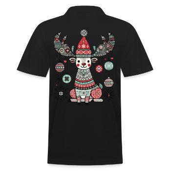 Magie des rennes heureux avec des boules de Noël - Polo Homme - noir - Dos - Kai (181cm)