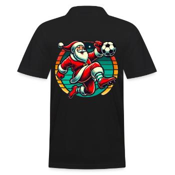 Football de Noël jouant au Père Noël - Polo Homme - noir - Dos - Kai (181cm)