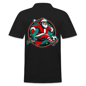Le Père Noël joue au football en hiver - Polo Homme - noir - Dos - Kai (181cm)