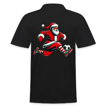 Noël Père Noël Action de football - Polo Homme - noir - Dos - Kai (181cm)