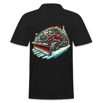 Winter Weihnachten Schneeräummaschine Fahrzeug - Männer Poloshirt - Schwarz - Hinten - Kai (181cm)