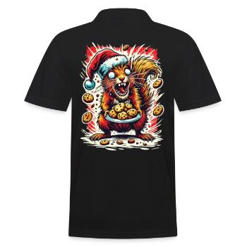Weihnachtsstress Lustig Mama Eichhörnchen - Männer Poloshirt - Schwarz - Hinten - Kai (181cm)