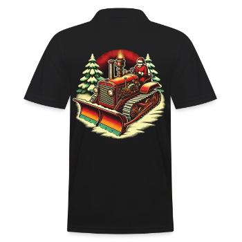 Winter Weihnachten Schneeräummaschine Fahrzeug - Männer Poloshirt - Schwarz - Hinten - Kai (181cm)