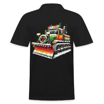 Winter Weihnachten Schneeräummaschine Fahrzeug - Männer Poloshirt - Schwarz - Hinten - Kai (181cm)