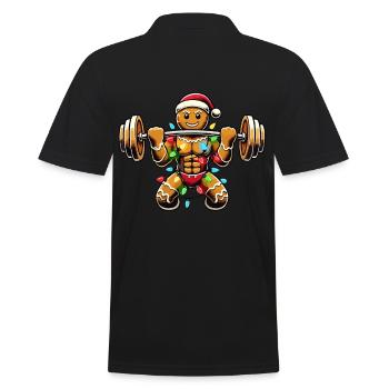 Pain d’épice Homme Bodybuilder Noël - Polo Homme - noir - Dos - Kai (181cm)