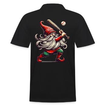 Christmas Baseball Gnome Dwarf Elf - Men's Polo Shirt - black - Back - Kai (181cm)
