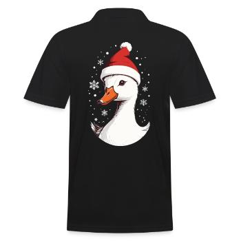 Canard de Noël avec chapeau de Noël - Polo Homme - noir - Dos - Kai (181cm)