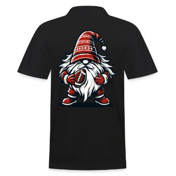 Gnome de football de Noël pour les fans de sport - Polo Homme - noir - Dos - Kai (181cm)