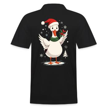 Canard de Noël avec chapeau de Noël - Polo Homme - noir - Dos - Kai (181cm)