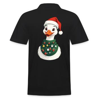 Canard de Noël avec chapeau de Noël - Polo Homme - noir - Dos - Kai (181cm)