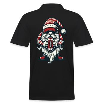 Christmas Football Gnome Dwarf Elf - Men's Polo Shirt - black - Back - Kai (181cm)