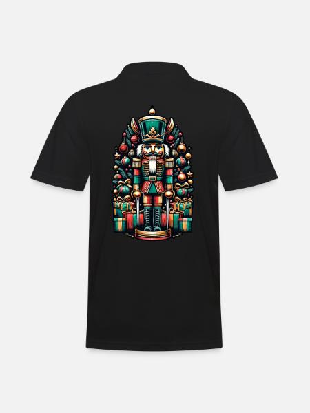 Christmas Nutcracker with Gifts - Men's Polo Shirt - black