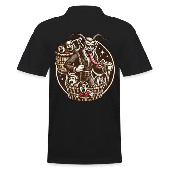 Krampus Mit Unartigen Kindern Weihnachtliches - Männer Poloshirt - Schwarz - Hinten - Kai (181cm)