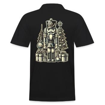 Christmas Nutcracker with Christmas Tree - Men's Polo Shirt - black - Back - Kai (181cm)
