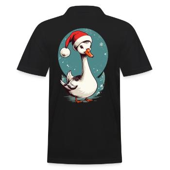 Canard festif avec chapeau de Père Noël - Polo Homme - noir - Dos - Kai (181cm)