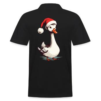 Canard festif avec chapeau de Noël pour Noël - Polo Homme - noir - Dos - Kai (181cm)