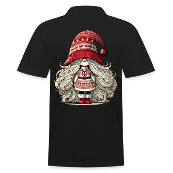 Noël Gnome Femme Gnome Festif Fille - Polo Homme - noir - Dos - Kai (181cm)