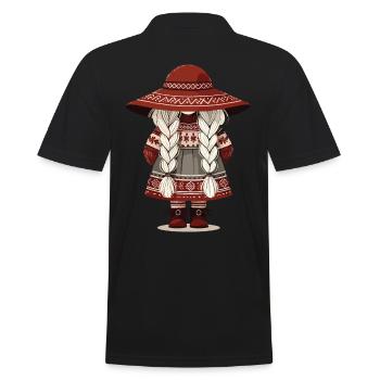 Niedlicher Skandinavischer Weihnachtsgnom - Männer Poloshirt - Schwarz - Hinten - Kai (181cm)