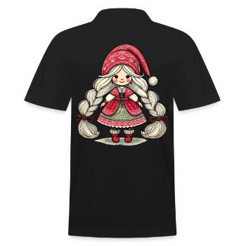 Mignon lutin de Noël dans le style scandinave - Polo Homme - noir - Dos - Kai (181cm)