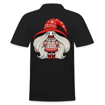 Christmas gnome in Scandinavian style - Men's Polo Shirt - black - Back - Kai (181cm)