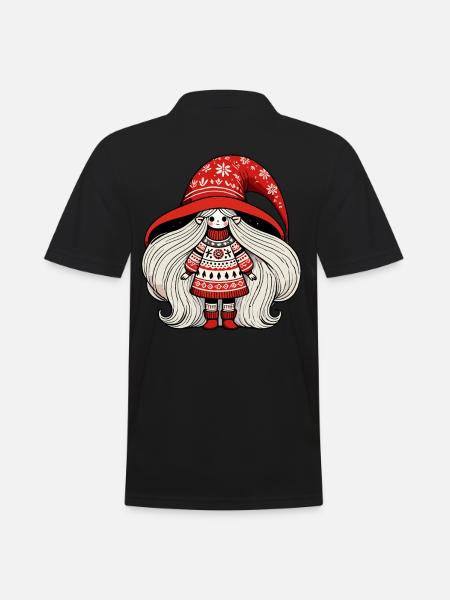 Christmas gnome in Scandinavian style - Men's Polo Shirt - black