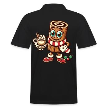Heiße Schokolade Mit Zimt Weihnachten Cartoon - Männer Poloshirt - Schwarz - Hinten - Kai (181cm)