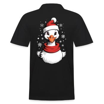 Canard de Noël avec chapeau de Noël - Polo Homme - noir - Dos - Kai (181cm)