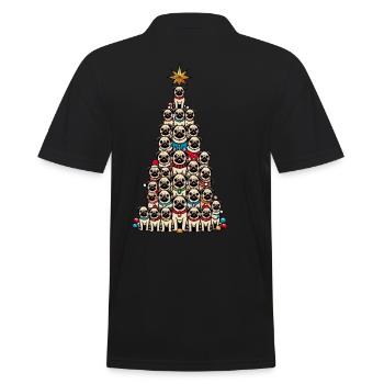 Carlin arbre de Noël drôle de chiens motifs - Polo Homme - noir - Dos - Kai (181cm)