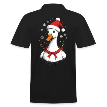 Canard de Noël avec un joli chapeau de Noël - Polo Homme - noir - Dos - Kai (181cm)