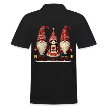 Christmas Gnomes Cute Gnomes Gnomes Gnomes - Men's Polo Shirt - black - Back - Kai (181cm)