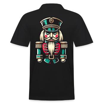 Christmas Nutcracker Illustration - Men's Polo Shirt - black - Back - Kai (181cm)