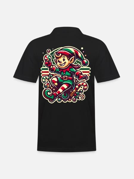 Joyeux Noël Gnome Illustration - Polo Homme - noir