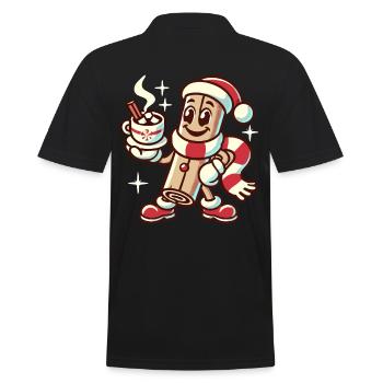 Zimt Und Heiße Schokolade Weihnachtlicher Spaß - Männer Poloshirt - Schwarz - Hinten - Kai (181cm)