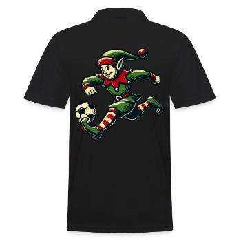 Elfe de Noël joueur de football amusant - Polo Homme - noir - Dos - Kai (181cm)