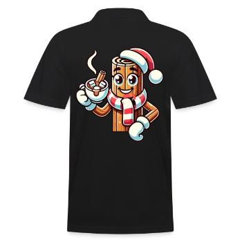 Heiße Schokolade Mit Zimt Cartoon Weihnachten - Männer Poloshirt - Schwarz - Hinten - Kai (181cm)