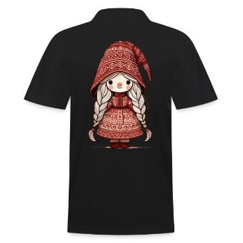 Noël Gnome Femme Gnome Festif Fille - Polo Homme - noir - Dos - Kai (181cm)