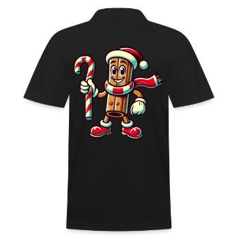 Zimtstange Feiertagsfreude Cartoon - Männer Poloshirt - Schwarz - Hinten - Kai (181cm)