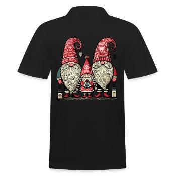 Christmas Gnomes Cute Gnomes Gnomes Gnomes - Men's Polo Shirt - black - Back - Kai (181cm)