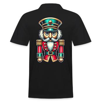Weihnachtlicher Nussknacker Stilvoll Klassisch - Männer Poloshirt - Schwarz - Hinten - Kai (181cm)